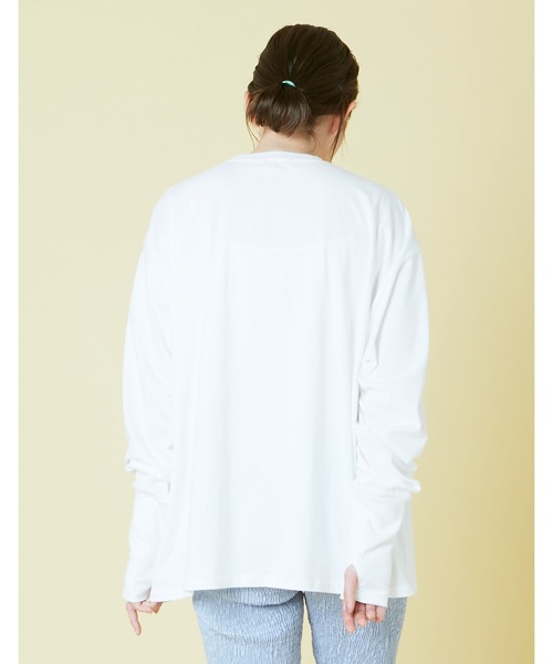 Little sunny bite（リトルサニーバイト）の「Smooch stitch long tee（Tシャツ/カットソー・レディース・ホワイト/ブラック/イエロー/パープル・FREE）」の5枚目の写真