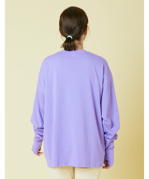 Little sunny bite（リトルサニーバイト）の「Smooch stitch long tee（Tシャツ/カットソー・レディース・ホワイト/ブラック/イエロー/パープル・FREE）」の7枚目の写真