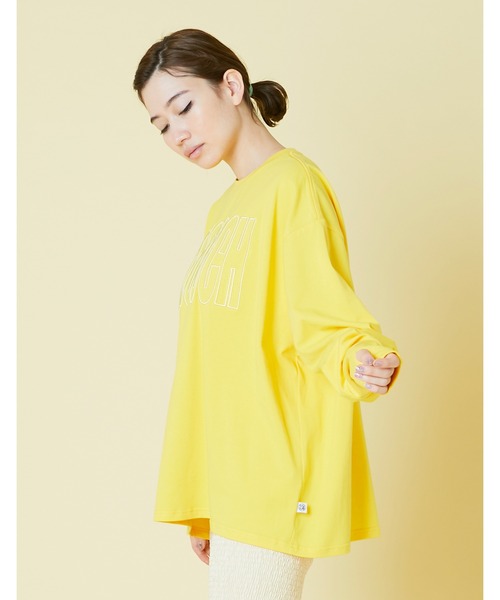 Little sunny bite（リトルサニーバイト）の「Smooch stitch long tee（Tシャツ/カットソー・レディース・ホワイト/ブラック/イエロー/パープル・FREE）」の12枚目の写真