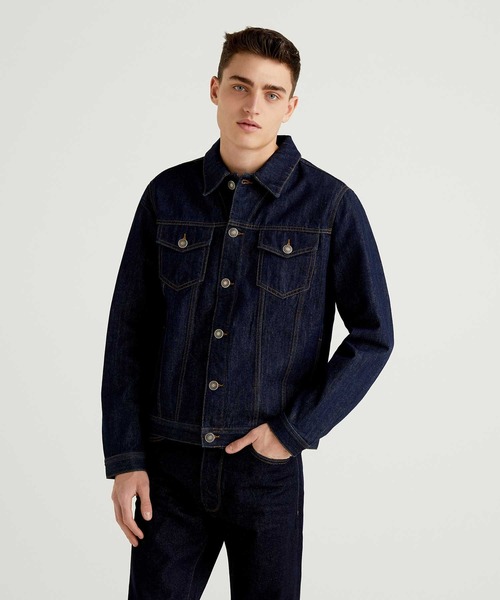 BENETTON (UNITED COLORS OF BENETTON)（ベネトンユナイテッドカラーズオブベネトン）の「デニムジャケット（デニムジャケット・メンズ・インディゴブルー・SMALL/MEDIUM/LARGE/X-LARGE）」の5枚目の写真