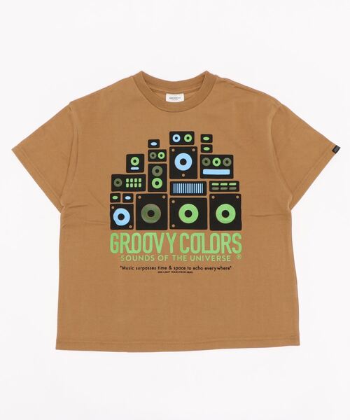 GROOVY COLORS（グルービーカラーズ）の「天竺 MAKE SOME NOISE ビッグTシャツ（Tシャツ/カットソー・キッズ・ブラウン/ホワイト/ブラック・130/140）」の5枚目の写真