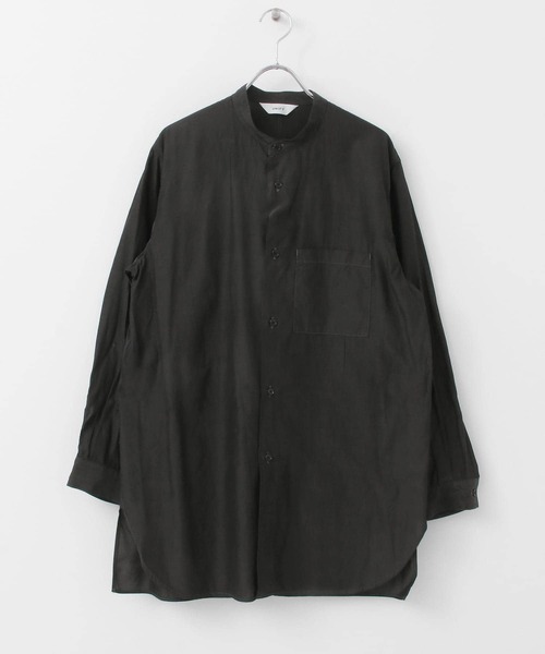 unify（ユニファイ）の「UNIFY　Cupro Cotton Band Collar Shirts（シャツ/ブラウス・レディース・ブラック/ブルー/グリーン・ONE）」の2枚目の写真