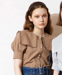 REDYAZEL | チェックはしごレースカラータックスリーブブラウス(シャツ/ブラウス)