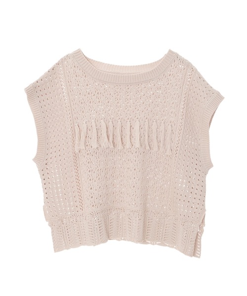 fifth（フィフス）の「クロシェ編みサマーニット（ニット/セーター・レディース・グレイッシュベージュ/ブラック・MEDIUM）」の8枚目の写真