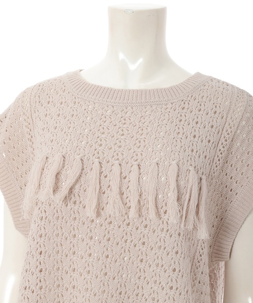 fifth（フィフス）の「クロシェ編みサマーニット（ニット/セーター・レディース・グレイッシュベージュ/ブラック・MEDIUM）」の10枚目の写真