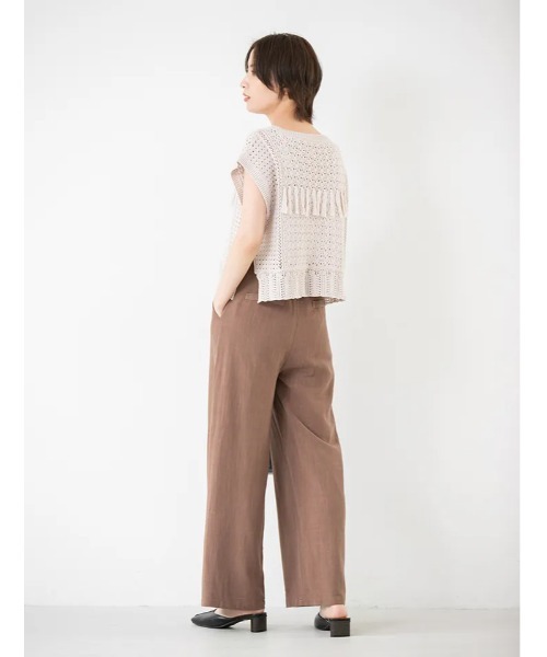 fifth（フィフス）の「クロシェ編みサマーニット（ニット/セーター・レディース・グレイッシュベージュ/ブラック・MEDIUM）」の22枚目の写真