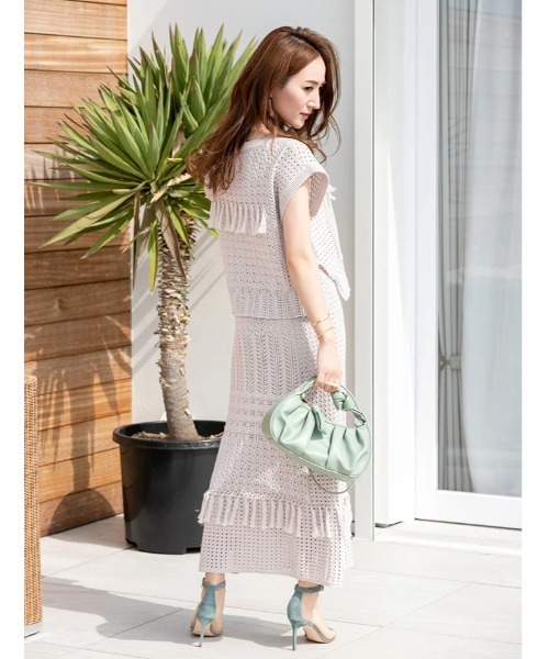 fifth（フィフス）の「クロシェ編みサマーニット（ニット/セーター・レディース・グレイッシュベージュ/ブラック・MEDIUM）」の18枚目の写真