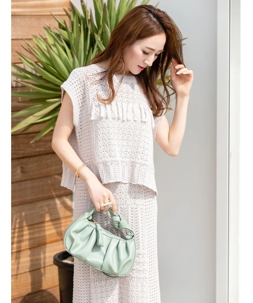 fifth（フィフス）の「クロシェ編みサマーニット（ニット/セーター・レディース・グレイッシュベージュ/ブラック・MEDIUM）」の15枚目の写真