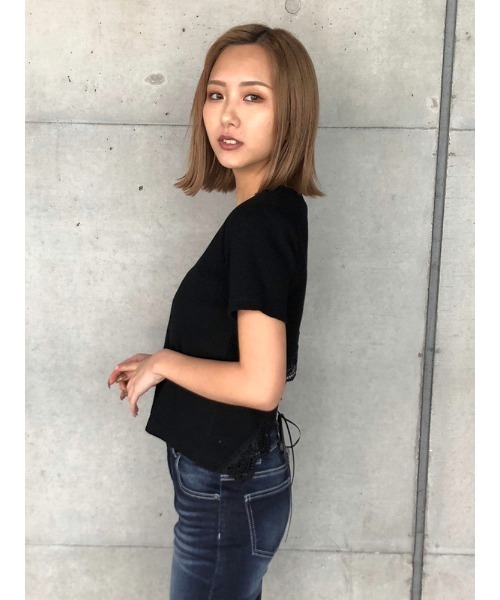 ENVYM（アンビー）の「バックレースリブTOPS（Tシャツ/カットソー・レディース・ブラック/ベージュ/ホワイト・FREE）」の12枚目の写真