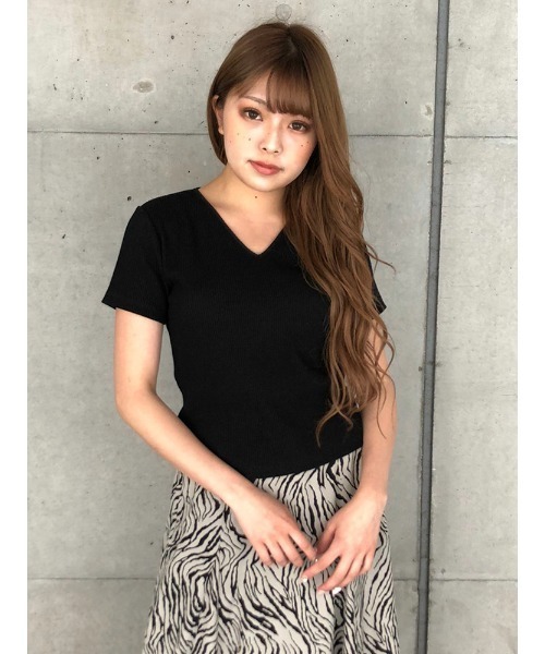 ENVYM（アンビー）の「バックレースリブTOPS（Tシャツ/カットソー・レディース・ブラック/ベージュ/ホワイト・FREE）」の4枚目の写真