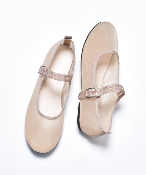 SVEC(シュベック)の「シースルー チュール カンフーシューズ /(バレエシューズ・レディース・ブラック/アイボリー・36/38/35/37/40/39)」の2枚目の写真