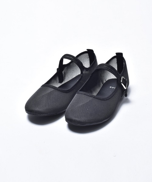 SVEC(シュベック)の「シースルー チュール カンフーシューズ /(バレエシューズ・レディース・ブラック/アイボリー・36/38/35/37/40/39)」の6枚目の写真