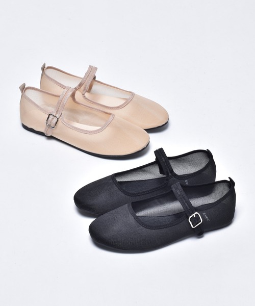 SVEC(シュベック)の「シースルー チュール カンフーシューズ /(バレエシューズ・レディース・ブラック/アイボリー・36/38/35/37/40/39)」の3枚目の写真