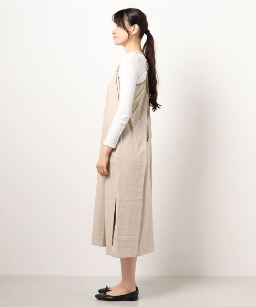 flower（フラワー）の「パイピングキャミワンピース（ワンピース・レディース・ベージュ/ブラック・FREE）」の3枚目の写真