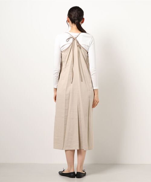 flower（フラワー）の「パイピングキャミワンピース（ワンピース・レディース・ベージュ/ブラック・FREE）」の4枚目の写真