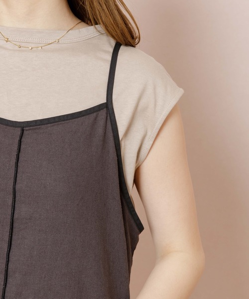 flower（フラワー）の「パイピングキャミワンピース（ワンピース・レディース・ベージュ/ブラック・FREE）」の11枚目の写真