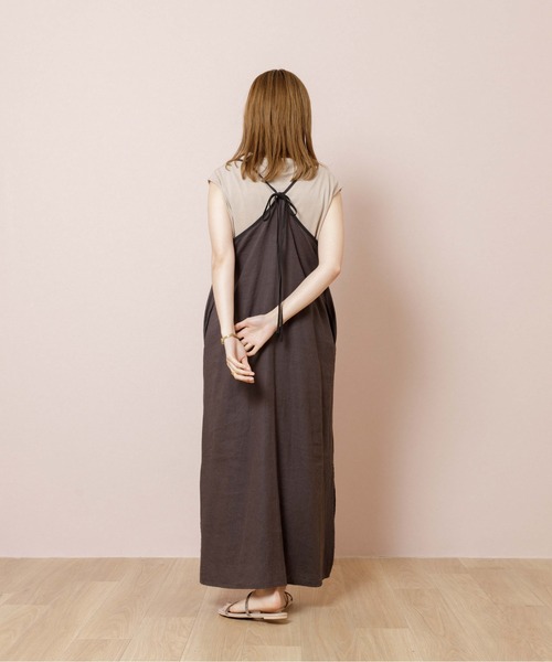 flower（フラワー）の「パイピングキャミワンピース（ワンピース・レディース・ベージュ/ブラック・FREE）」の8枚目の写真
