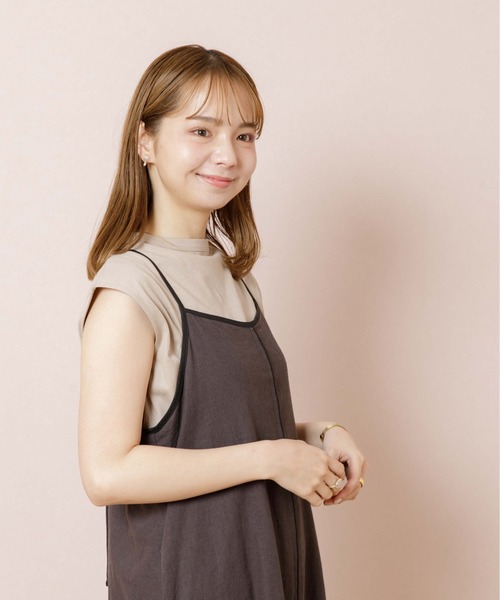 flower（フラワー）の「パイピングキャミワンピース（ワンピース・レディース・ベージュ/ブラック・FREE）」の10枚目の写真
