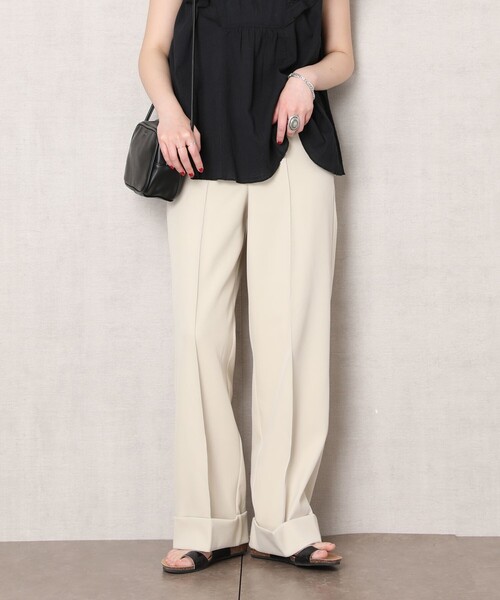 FREAK'S STORE（フリークスストア）の「【WEB限定】センターシームロールアップパンツ(カラーパンツ)（スラックス・レディース・ナチュラル/グレー/ブラック/グリーン・SMALL/MEDIUM）」の4枚目の写真