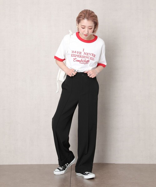 FREAK'S STORE（フリークスストア）の「【WEB限定】センターシームロールアップパンツ(カラーパンツ)（スラックス・レディース・ナチュラル/グレー/ブラック/グリーン・SMALL/MEDIUM）」の13枚目の写真