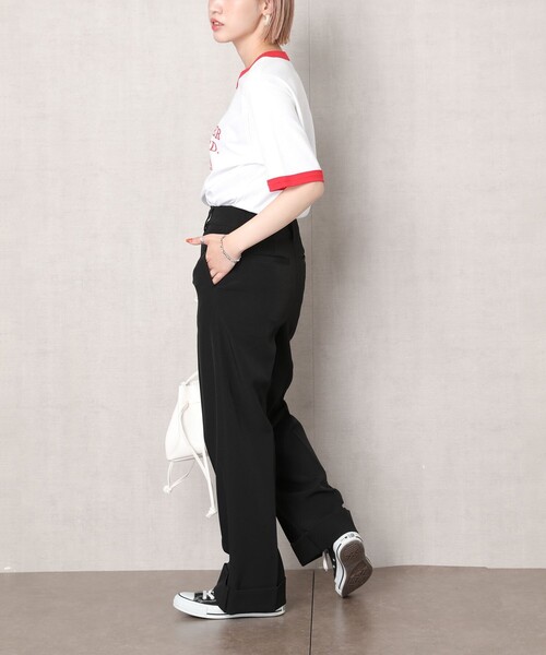 FREAK'S STORE（フリークスストア）の「【WEB限定】センターシームロールアップパンツ(カラーパンツ)（スラックス・レディース・ナチュラル/グレー/ブラック/グリーン・SMALL/MEDIUM）」の10枚目の写真