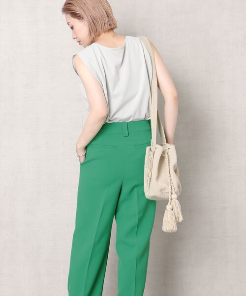 FREAK'S STORE（フリークスストア）の「【WEB限定】センターシームロールアップパンツ(カラーパンツ)（スラックス・レディース・ナチュラル/グレー/ブラック/グリーン・SMALL/MEDIUM）」の18枚目の写真