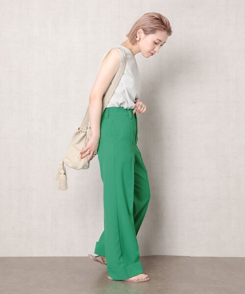 FREAK'S STORE（フリークスストア）の「【WEB限定】センターシームロールアップパンツ(カラーパンツ)（スラックス・レディース・ナチュラル/グレー/ブラック/グリーン・SMALL/MEDIUM）」の11枚目の写真