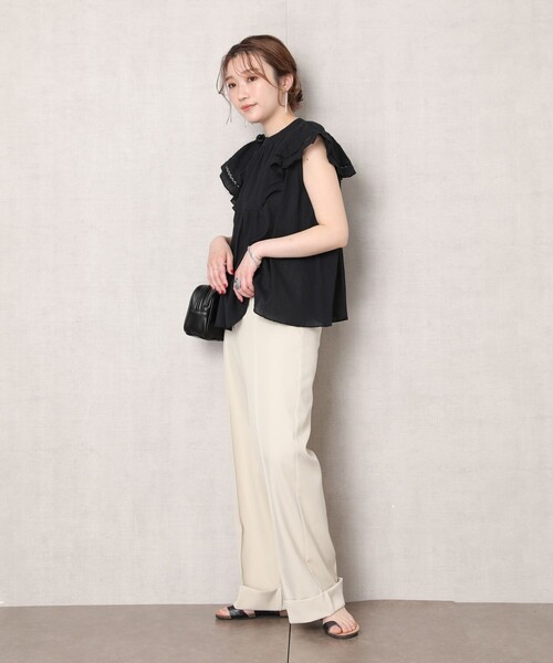 FREAK'S STORE（フリークスストア）の「【WEB限定】センターシームロールアップパンツ(カラーパンツ)（スラックス・レディース・ナチュラル/グレー/ブラック/グリーン・SMALL/MEDIUM）」の15枚目の写真