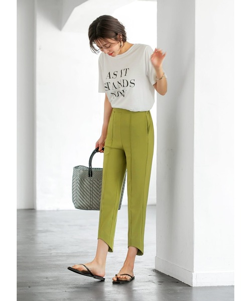 STYLE DELI（スタイルデリ）の「裾ななめカットピンタックパンツ（その他パンツ・レディース・ブラック/グリーン系その他・02/01）」の15枚目の写真