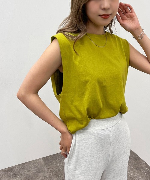 apres jour mignon（アプレジュールミニョン）の「コットンノースリカットソー【ZOZOTOWN限定アイテム】（Tシャツ/カットソー・レディース・ブラック/オフホワイト/グリーン系その他/パープル・X-LARGE/フリー）」の3枚目の写真