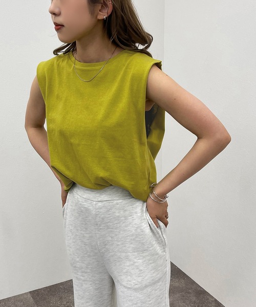 apres jour mignon（アプレジュールミニョン）の「コットンノースリカットソー【ZOZOTOWN限定アイテム】（Tシャツ/カットソー・レディース・ブラック/オフホワイト/グリーン系その他/パープル・X-LARGE/フリー）」の13枚目の写真