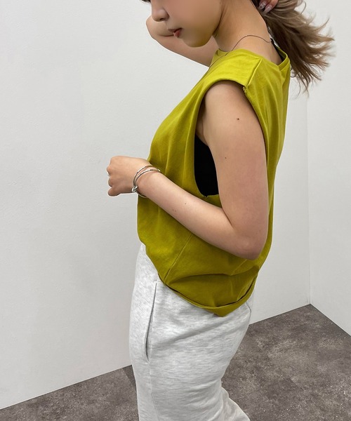 apres jour mignon（アプレジュールミニョン）の「コットンノースリカットソー【ZOZOTOWN限定アイテム】（Tシャツ/カットソー・レディース・ブラック/オフホワイト/グリーン系その他/パープル・X-LARGE/フリー）」の14枚目の写真