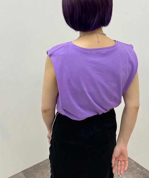 apres jour mignon（アプレジュールミニョン）の「コットンノースリカットソー【ZOZOTOWN限定アイテム】（Tシャツ/カットソー・レディース・ブラック/オフホワイト/グリーン系その他/パープル・X-LARGE/フリー）」の21枚目の写真