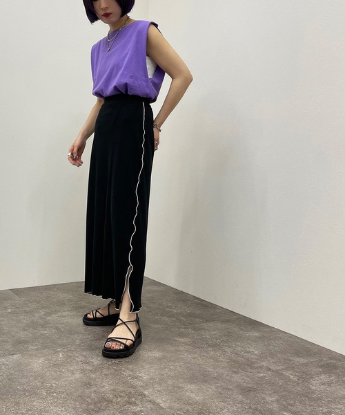 apres jour mignon（アプレジュールミニョン）の「コットンノースリカットソー【ZOZOTOWN限定アイテム】（Tシャツ/カットソー・レディース・ブラック/オフホワイト/グリーン系その他/パープル・X-LARGE/フリー）」の22枚目の写真