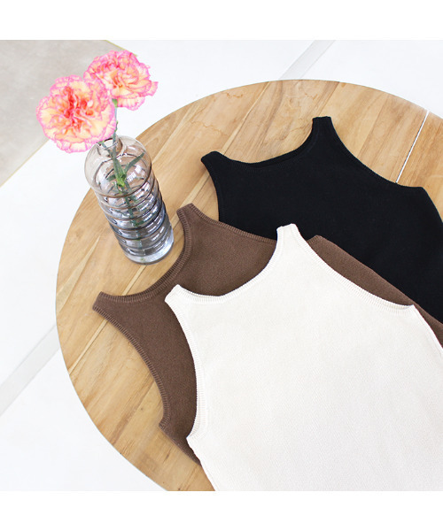 MODE ROBE(モードローブ)の「ニットタンクトップ(タンクトップ・レディース・ブラック/ブラウン/アイボリー・FREE)」の10枚目の写真