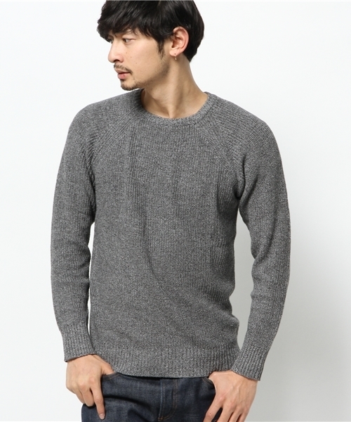 WEGO（ウィゴー）の「WEGO/片畦コットンニット（ニット/セーター・メンズ・ホワイト/ブラック系その他/ブルー/ブルー系その他・LARGE/MEDIUM）」の6枚目の写真