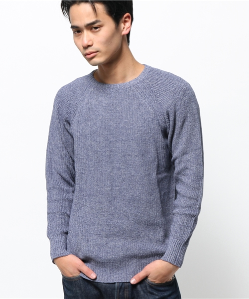 WEGO（ウィゴー）の「WEGO/片畦コットンニット（ニット/セーター・メンズ・ホワイト/ブラック系その他/ブルー/ブルー系その他・LARGE/MEDIUM）」の8枚目の写真