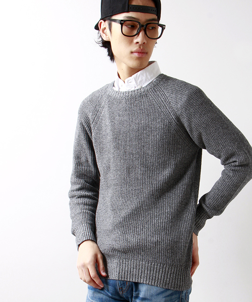 WEGO（ウィゴー）の「WEGO/片畦コットンニット（ニット/セーター・メンズ・ホワイト/ブラック系その他/ブルー/ブルー系その他・LARGE/MEDIUM）」の18枚目の写真