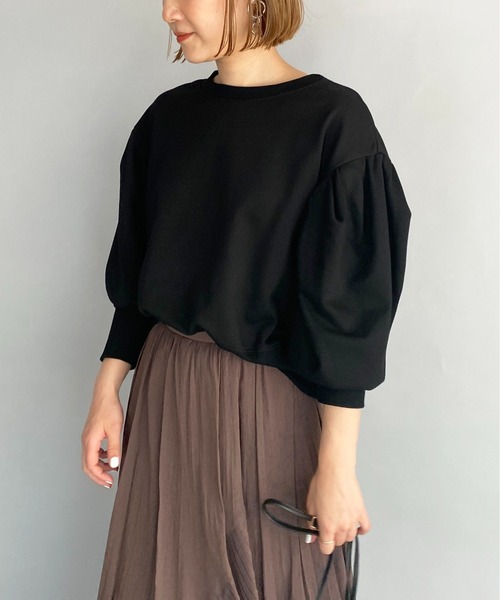 PICCIN（ピッチン）の「パワーショルダープルオーバー（スウェット・レディース・ブラック/オフホワイト/ピンク・M）」の4枚目の写真