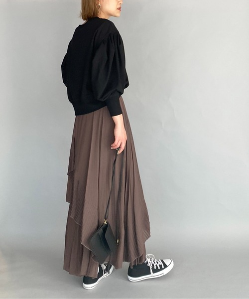 PICCIN（ピッチン）の「パワーショルダープルオーバー（スウェット・レディース・ブラック/オフホワイト/ピンク・M）」の6枚目の写真