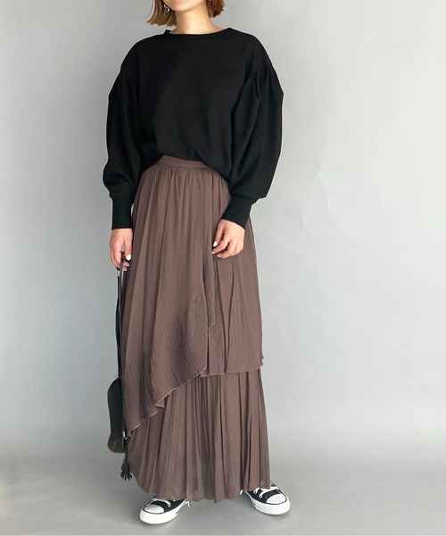 PICCIN（ピッチン）の「パワーショルダープルオーバー（スウェット・レディース・ブラック/オフホワイト/ピンク・M）」の7枚目の写真