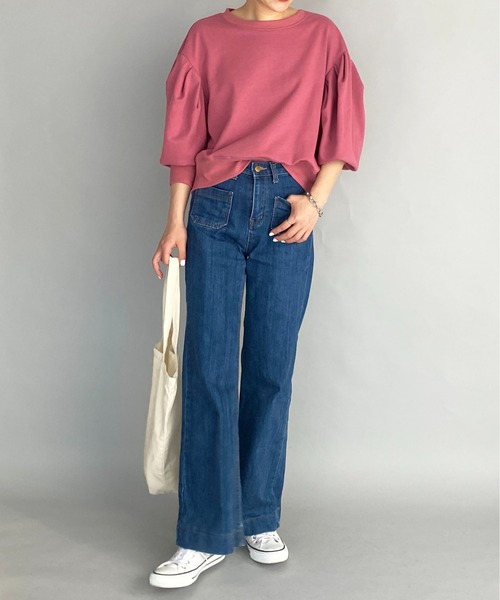 PICCIN（ピッチン）の「パワーショルダープルオーバー（スウェット・レディース・ブラック/オフホワイト/ピンク・M）」の12枚目の写真