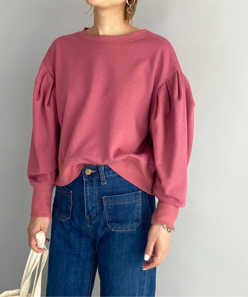 PICCIN（ピッチン）の「パワーショルダープルオーバー（スウェット・レディース・ブラック/オフホワイト/ピンク・M）」の8枚目の写真