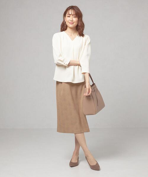 closet story(クローゼットストーリー)の「<closet story(クローゼットストーリー)>ムジ Vネック ショルダータック ブラウス(シャツ/ブラウス・レディース・ライトグレー/オフホワイト/ライム/オレンジ系その他・FREE)」の16枚目の写真