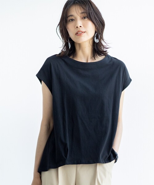 THE SHOP TK （ザ ショップ ティーケー ）の「◆裾タックトップス（Tシャツ/カットソー・レディース・チャコールグレー/ブラック/オフホワイト/ブラック系2/ブラウン系・12/13）」の3枚目の写真