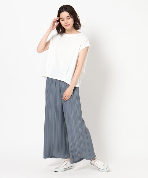 THE SHOP TK （ザ ショップ ティーケー ）の「◆裾タックトップス（Tシャツ/カットソー・レディース・チャコールグレー/ブラック/オフホワイト/ブラック系2/ブラウン系・12/13）」の15枚目の写真