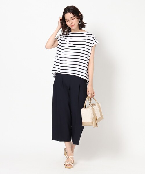 THE SHOP TK （ザ ショップ ティーケー ）の「◆裾タックトップス（Tシャツ/カットソー・レディース・チャコールグレー/ブラック/オフホワイト/ブラック系2/ブラウン系・12/13）」の9枚目の写真