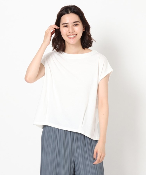 THE SHOP TK （ザ ショップ ティーケー ）の「◆裾タックトップス（Tシャツ/カットソー・レディース・チャコールグレー/ブラック/オフホワイト/ブラック系2/ブラウン系・12/13）」の7枚目の写真