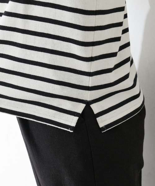 natural couture（ナチュラルクチュール）の「【WEB限定カラー有り】便利なベーシックボーダーT（Tシャツ/カットソー・レディース・ブラック/ベージュ/ブラウン/ピンク/グリーン・FREE）」の19枚目の写真