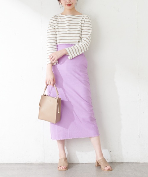 natural couture（ナチュラルクチュール）の「【WEB限定カラー有り】便利なベーシックボーダーT（Tシャツ/カットソー・レディース・ブラック/ベージュ/ブラウン/ピンク/グリーン・FREE）」の17枚目の写真